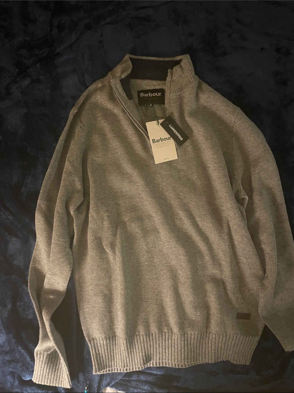 Barbour Men’s Light Gray Crewneck Sweater